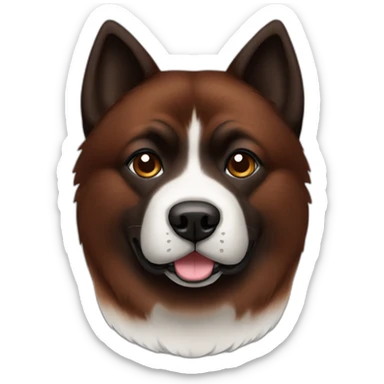 dark red brindle akita dog sticker