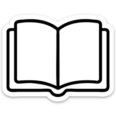 open book with blue cover outlined icon sticker