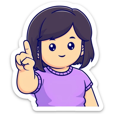 Chunky American girl dark hair middle finger  sticker