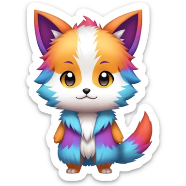  High quality Cute Cool Kawaii edgy Pretty Chibi Fur-Sona Colorful Fakemon Full Body sticker