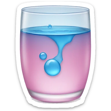 Pink glass of blue water  sticker
