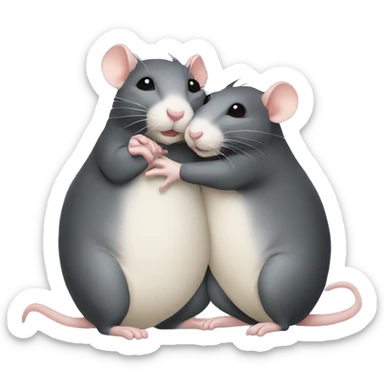 two rats hugging sticker