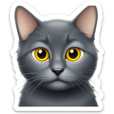 Cute Black cat with yellow eyes sticker