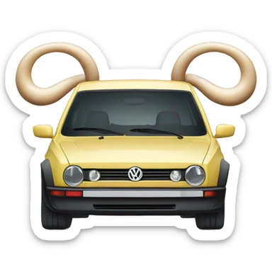 Volkswagen Golf with bull horns on the front sticker
