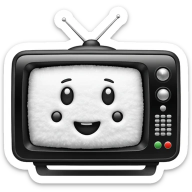 fuzzy (snowy) screen TV in the Ring movie sticker