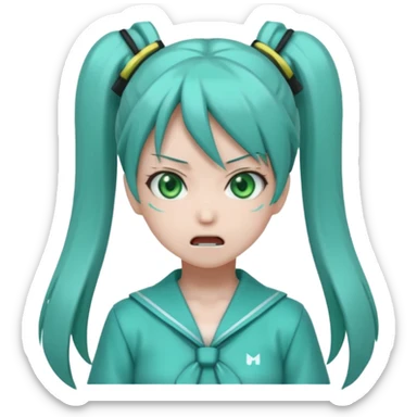 Hatsune Miku angry twintail sticker