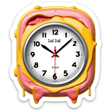 Salvador Dali Melting SPAM art clock  sticker