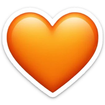 Orange heart sticker