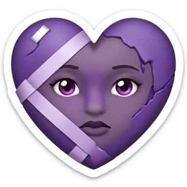 bandaged purple heart colour sticker