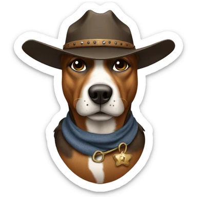 Cowboy dog sticker