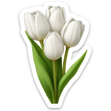 white tulip bouquet  sticker