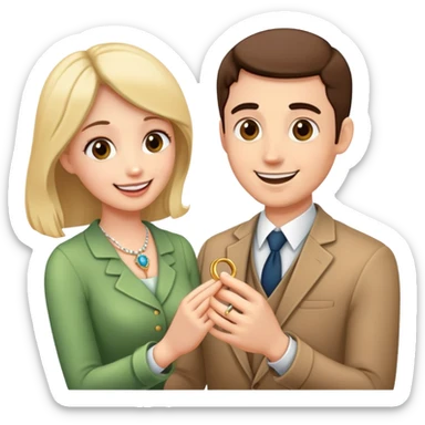 Proposing giving ring to wife sticker