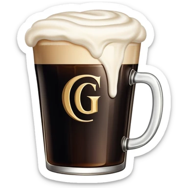 Guinness pint. The top of the liquid should be at the level of the letter "G". sticker