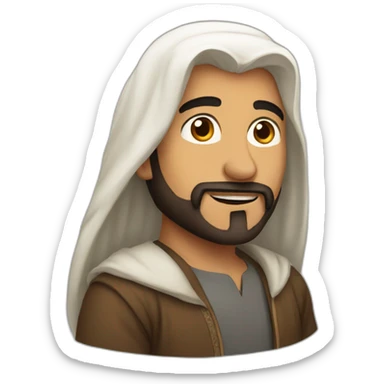 Arabic guy with long bear and long hear sticker