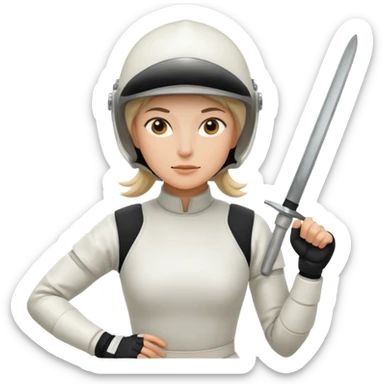 fencer woman sticker