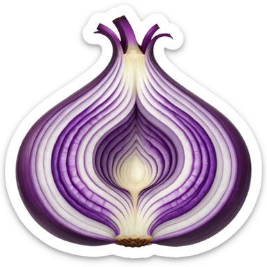 inside of a purple onion showing the concentric rings sticker