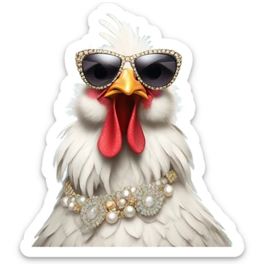 Diva lady chicken  sticker