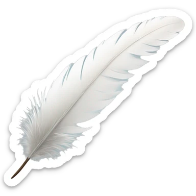 Realistic white feather sticker
