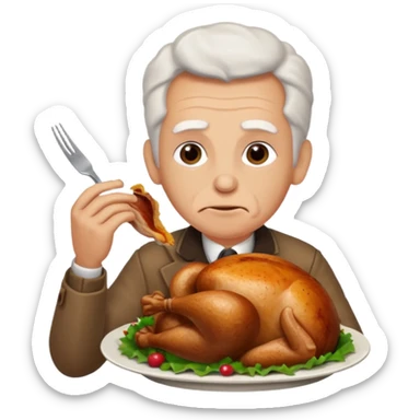 Abraham eating turkey sticker