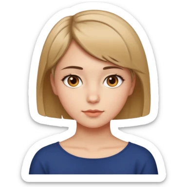 A girl with short hair up to the shoulders sticker