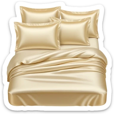 Cream silk bedding set sticker