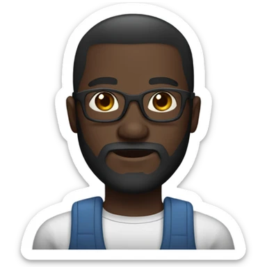 Handsome deep dark skin man with beard and fade sticker