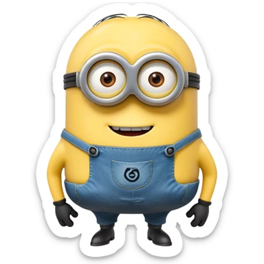 A yellow minion showing his butt sticker