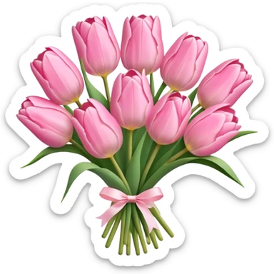Baby pink tulip bouquet  sticker