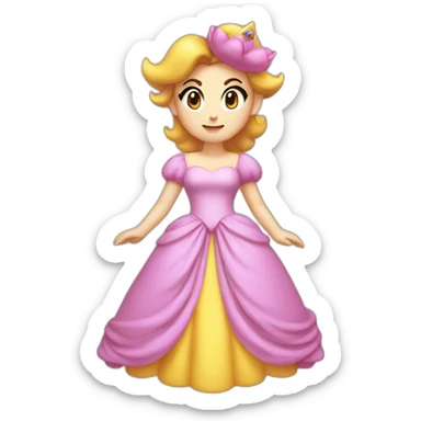 Mario with the dress from princess peach sticker
