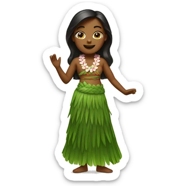 Hula girl sticker