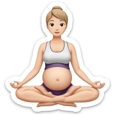 Pregnant yoga sticker