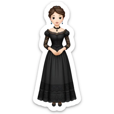 victorian lady sticker