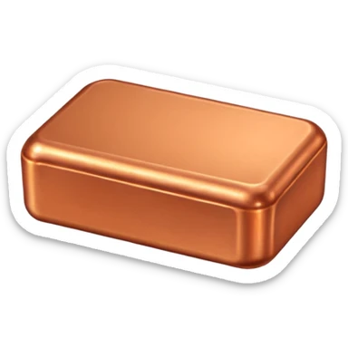 Create an Android-style emoji of a copper ingot. Make it simple, flat, and cartoon-like with bright copper colors, soft shading, and clean rounded shapes. Avoid realism and keep the design consistent with modern Android emoji aesthetics. sticker