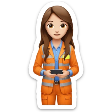 beautiful girl with long brown hair constructing new lounge room area with tv and couch sticker