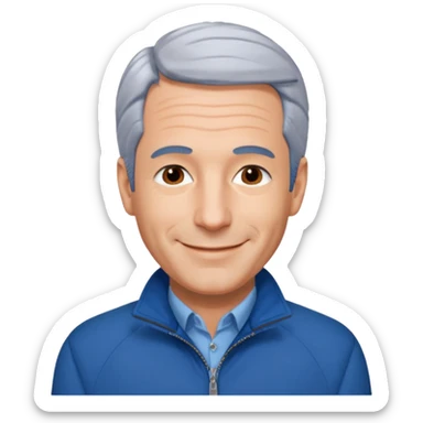 Jeffery Epstein with blue jacket sticker