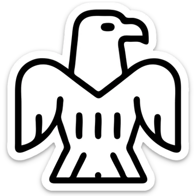 stylized eagle, clean and bold, suitable for a logo sticker