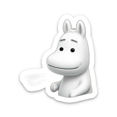 Moomin handles a box with code sticker