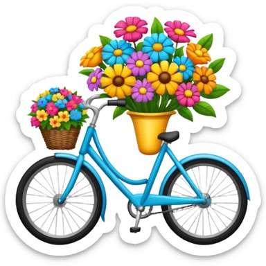 Bicycle with a bouquet  sticker