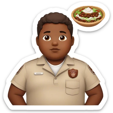 A black fat boy african american at chipotle sticker