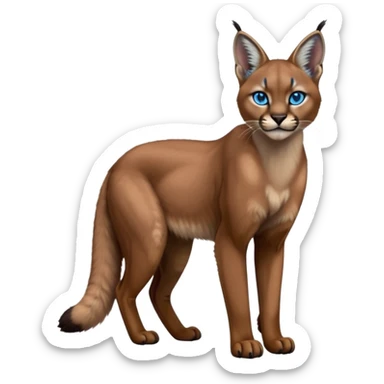 Realistic wild real life dark neon-blue caracal photo IRL outside (full body) sticker