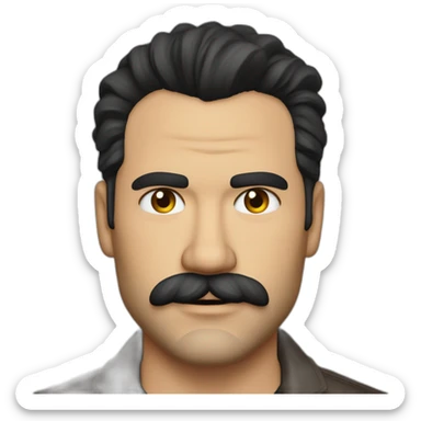 Ricardo Chavira con mas bigote y perilla sticker