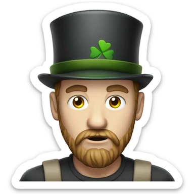 irish very angry man 30 years old with beard and hat sticker