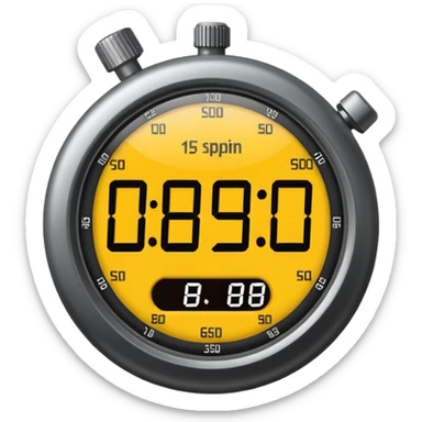digital stopwatch showing 15:00 on its face sticker