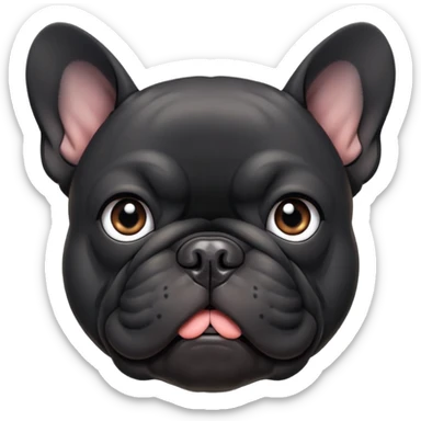 Black French bulldog sticker