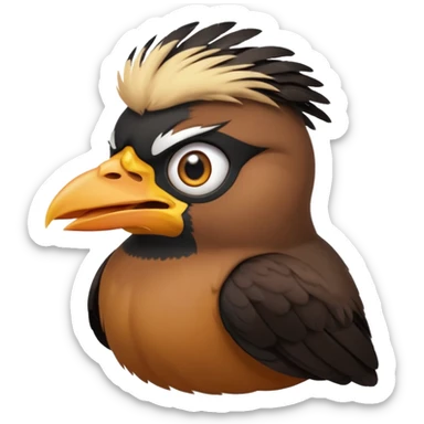 A angry common myna bird cute emoji sticker