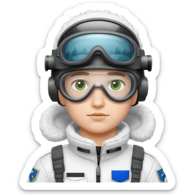 Finnish modern soldier with white snow uniform. with night vision goggles sticker