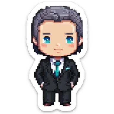 simple chibi businessman in suit sticker