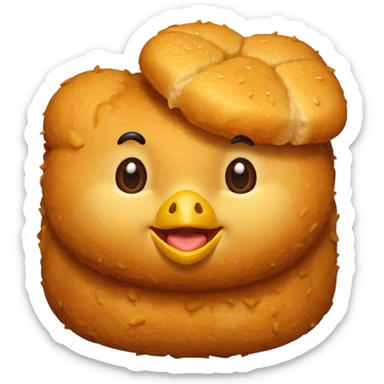 Chicken Nugget food emoji without a face sticker
