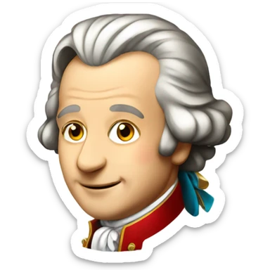 Mozart looking happy sticker