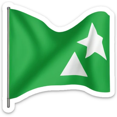 green triangle shaped flag sticker